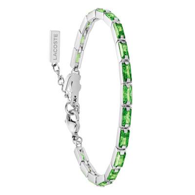 Stainless Steel & Green Cubic Zirconia Duchess Bracelet, 16.50 cm - 2040500 - Lacoste