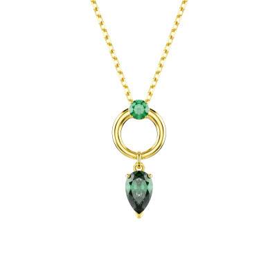 Mesmera Gold-Tone Metal & Green Crystal Necklace, 38 cm to 45 cm - 5732484 - Swarovski