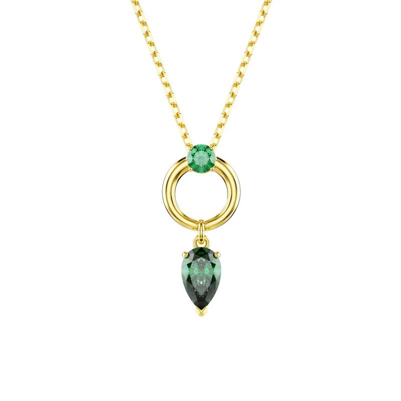 Mesmera Gold-Tone Metal & Green Crystal Necklace, 38 cm to 45 cm - 5732484 - Swarovski