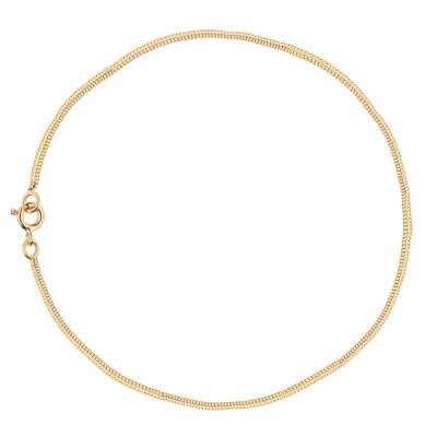 750 Yellow Gold Serpentine Chain Bracelet, Length 19 cm, Width 0.80 mm to 1.90 mm - Manillon
