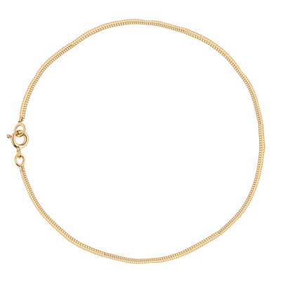 750 Yellow Gold Serpentine Chain Bracelet, Length 17 cm, Width 1.40 mm to 1.90 mm - Manillon