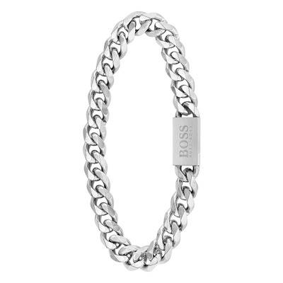 Steel Chain Link Bracelet, Length 17.50 cm - 1580144S - Boss