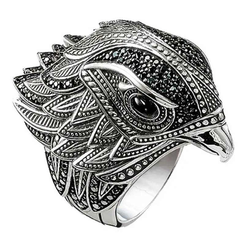 925 Silver & Black Stone Falcon Ring - TR2066-641-11 - Thomas Sabo