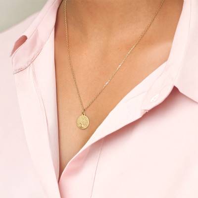 Médaille Arbre de Vie Or Jaune 750, Diamètre 16 mm ou 18 mm - Lumiosa