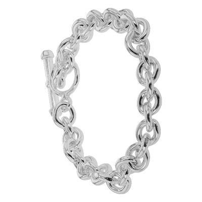 Sterling Silver 925 Oval Link Chain Bracelet, Length 16 cm to 21 cm - Artemis