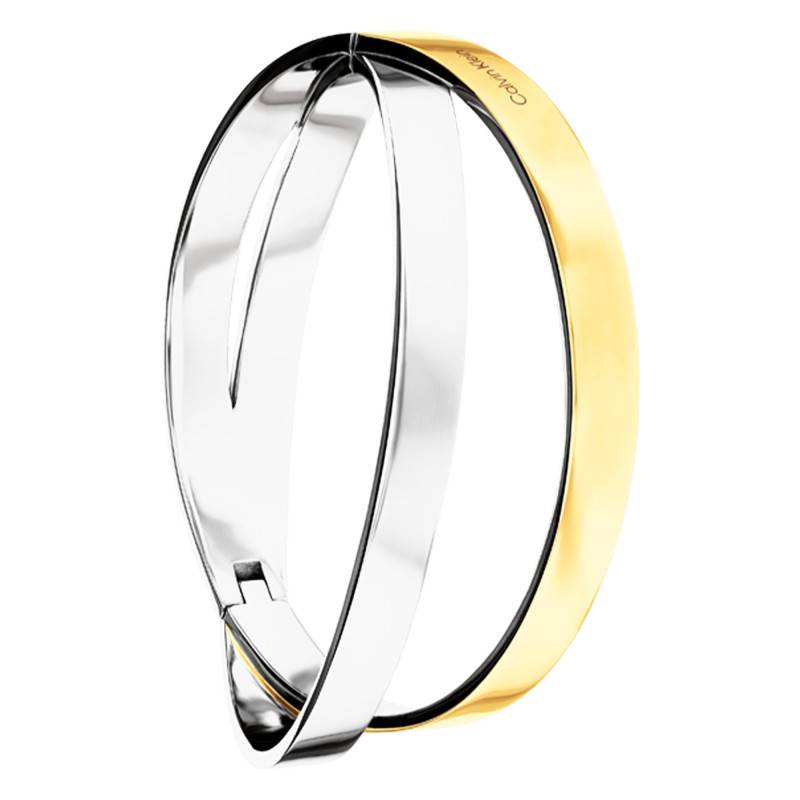 Two-Tone Steel Elliptical Bangle Bracelet, Diameter 70 mm - 35000852 - Calvin Klein