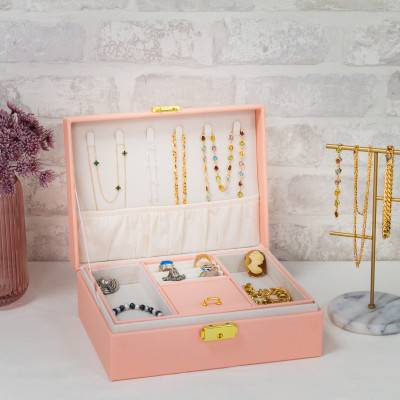 Boîte à Bijoux Rose, 23x17x8cm - Les Essentiels