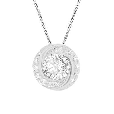 925 Silver & Stone Twisted Round Pendant - Emanessence