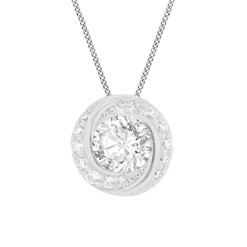 925 Silver & Stone Twisted Round Pendant - Emanessence