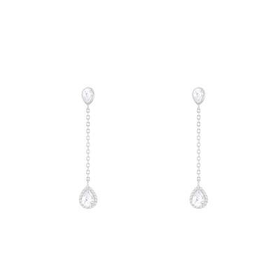 Boucles d'Oreilles Gouttes Pendantes en Argent 925 Plaqué Rhodium & Pierres - Emanessence