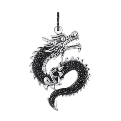 Pendentif Dragon en Argent 925 & Pierres Noires - PE975-643-11 - Thomas Sabo