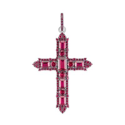 Pendentif Croix Rouge en Argent 925 & Pierres Rouges - PE970-639-10 - Thomas Sabo