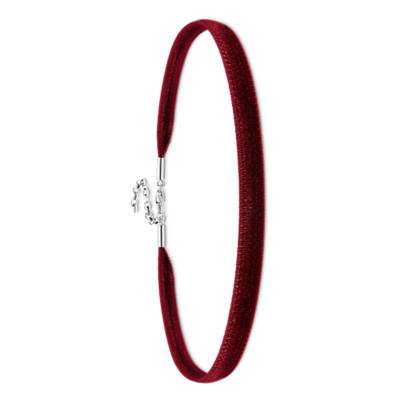 Chocker Revival 90ies en Velours Rouge en Argent 925, Longueur 32 à 38 cm - KE1728-331-10-L36V - Thomas Sabo