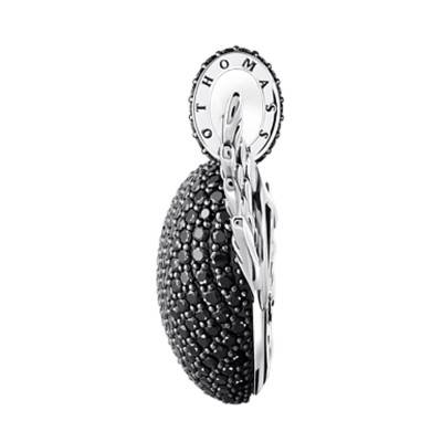 Pendentif Coeur Ailé en Argent 925 & Pierres Noires - PE971-643-11 - Thomas Sabo