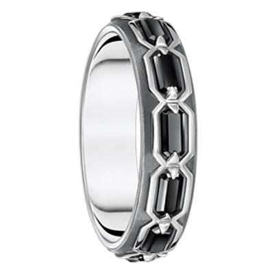 Bague Écailles de Crocodile en Argent 925 Noirci & Pierres Noires - TR2423-643-11 - Thomas Sabo