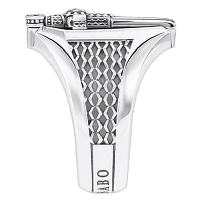 Chevalière Armure Épée en Argent 925 & Pierres Noires - TR2311-641-11 - Thomas Sabo