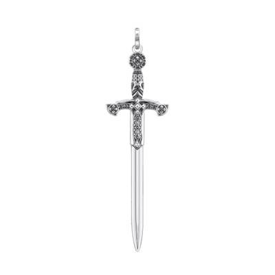 Pendentif Épée en Argent 925 & Pierres Noires et Rouges - PE900-640-28 - Thomas Sabo