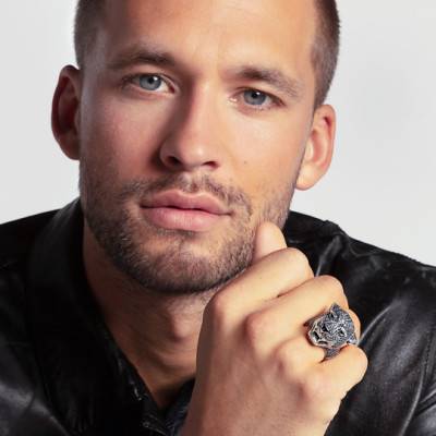 Bague Black Cat en Argent 925 Noirci & Pierres Noires et Vertes - TR2202-845-11 - Thomas Sabo