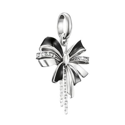 Pendentif Charm Nœud Noir Argent 925 & Pierres Blanches et Émail Noir - CC1288-691-11 - Thomas Sabo