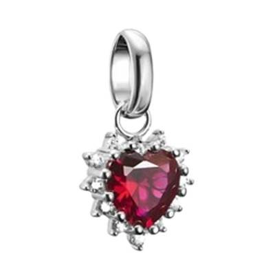 Pendentif Charm Coeur en Argent 925 & Pierres Blanches et Rouge - CC1279-013-10 - Thomas Sabo