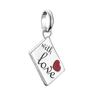 Pendentif Charm Lettre d'Amour en Argent 925 & Émail Rouge et Noir - CC1268-664-10 - Thomas Sabo