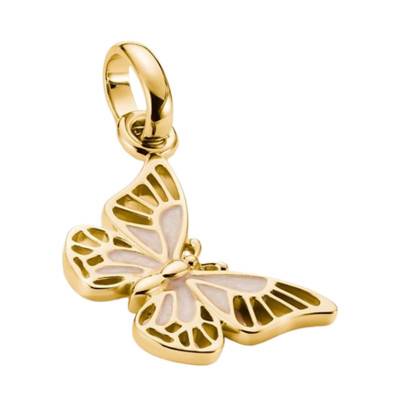 Pendentif Charm Papillon en Argent 925 Plaqué Or 750 & Émail Crème - CC1265-427-14 - Thomas Sabo