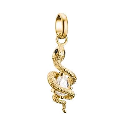 Pendentif Charm Serpent Goutte en Argent 925 Plaqué Or 750 & Pierre Blanche - CC1264-565-14 - Thomas Sabo