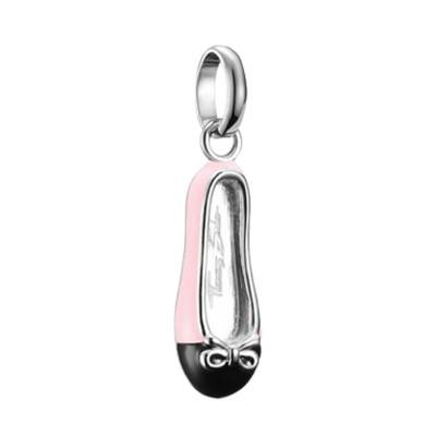 Rose Ballerina 925 Silver & Pink and Black Enamel Charm Pendant - CC1245-007-9 - Thomas Sabo