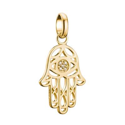 Pendentif Charm Main Hamsa en Argent 925 Plaqué Or 750 & Pierres Blanches - CC1243-414-14 - Thomas Sabo