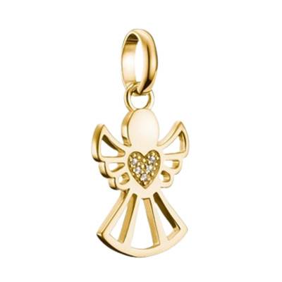 Pendentif Charm Protecteur de l'Amour en Argent 925 Plaqué Or 750 & Pierres Blanches - CC1242-414-14 - Thomas Sabo