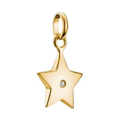 Pendentif Charm Etoile en Argent 925 Plaqué Or 750 & Pierre Blanche - CC1238-414-14 - Thomas Sabo