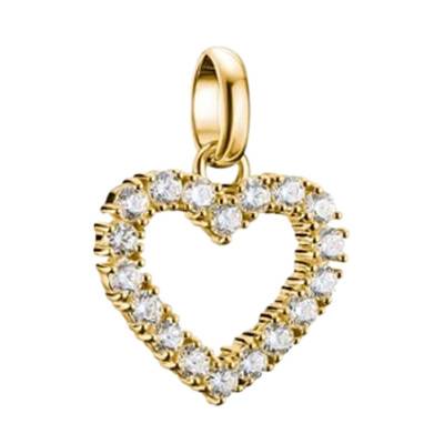 Pendentif Charm Coeur en Argent 925 Plaqué Or 750 & Pierres Blanches - CC1237-414-14 - Thomas Sabo
