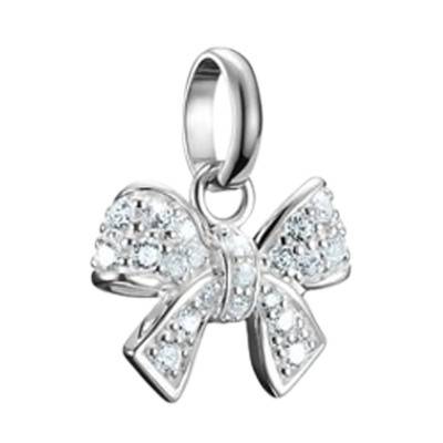 Pendentif Charm Noeud en Argent 925 & Pierres Blanches - CC1235-051-14 - Thomas Sabo