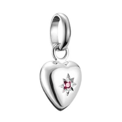 Pendentif Charm Coeur avec Etoile en Argent 925 & Pierre Rouge - CC1234-011-10 - Thomas Sabo