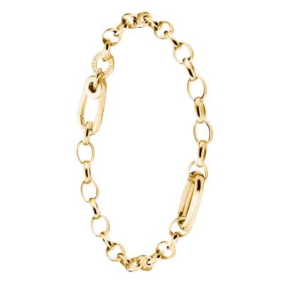 Bracelet Chaîne Ovale en Argent 925 Plaqué Jaune Or 750, Longueur 15 cm, 17 cm ou 19 cm - C1202-413-39 - Thomas Sabo