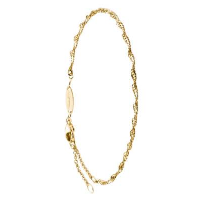 Bracelet Chaîne Singapour en Argent 925 Plaqué Or Jaune 750, Longueur 16 cm à 19 cm - A2208-413-39-L19v - Thomas Sabo