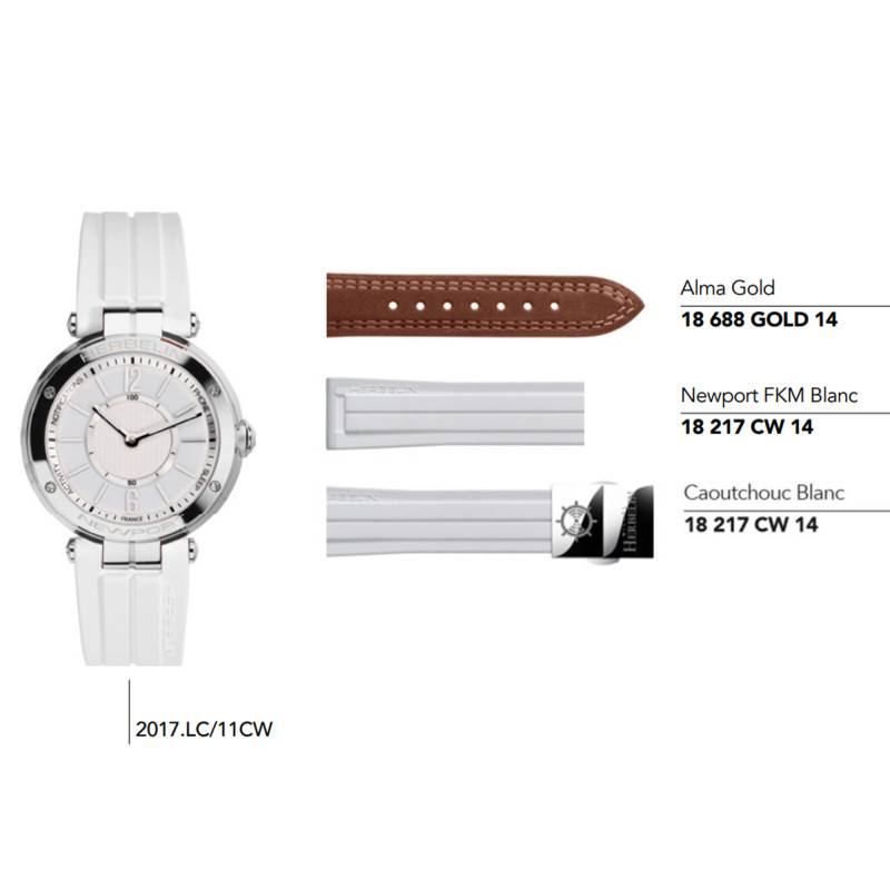 Leather and Rubber Watch Straps for Series 1658/2017.LC - Herbelin