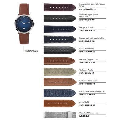 Bracelets en cuir ou maille milanaise pour montre série 19515/… - Herbelin