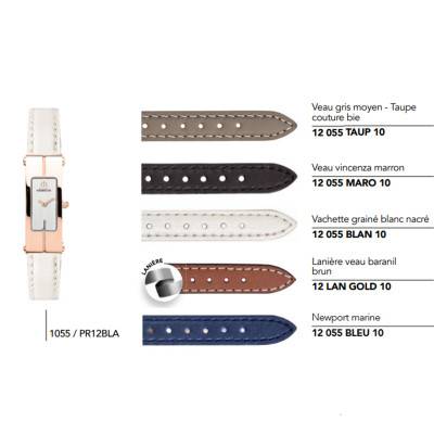 12mm Leather Watch Straps for Series 1055 - Herbelin
