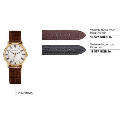 18 mm Leather Watch Straps for Series 12443 Watches - Herbelin
