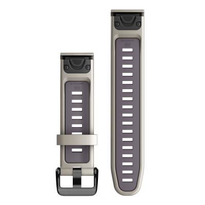Bracelet de montre QuickFit 20 Silicone sable / mauve avec boucle noire 010-13279-05 - Garmin