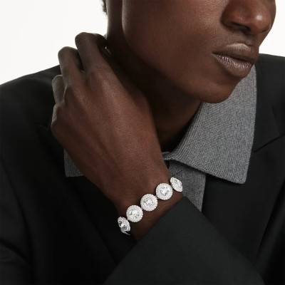 Una Angelic Rhodium-Plated Metal & White Crystals Bracelet - 5735343 - Swarovski
