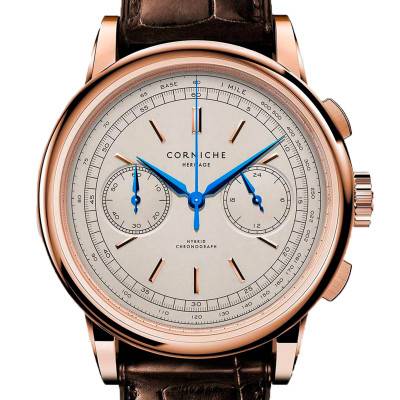 Montre Heritage Chronograph Acier Inoxydable Cadran Crème - Corniche