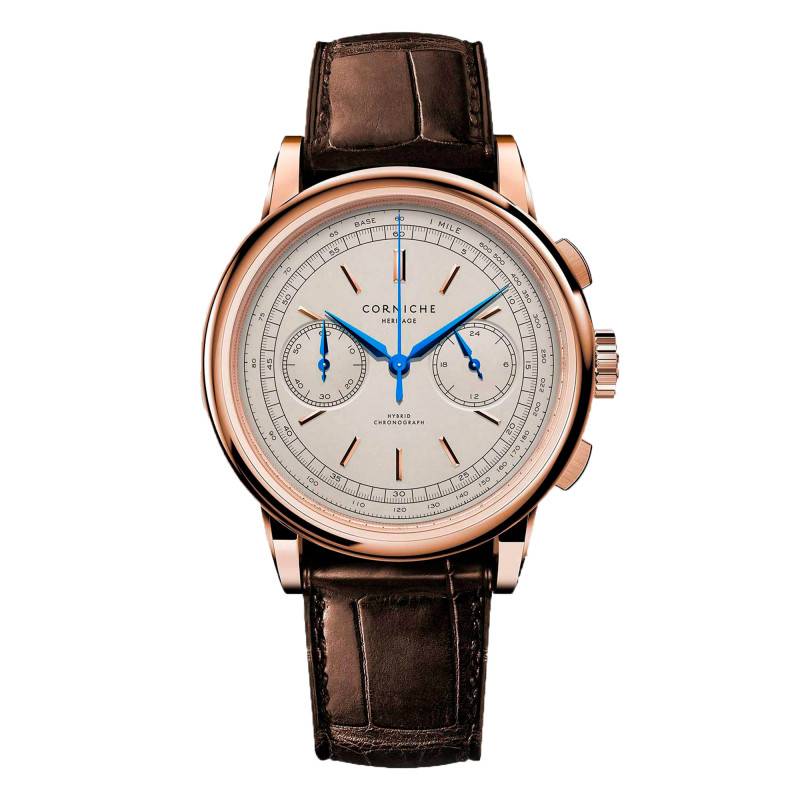 Heritage Chronograph Rose Gold Watch with Cream Dial - Corniche