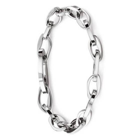 Collier Fantaisie En Acier Et Pierre En Verre - Occasion Bon état - Sans Marque
