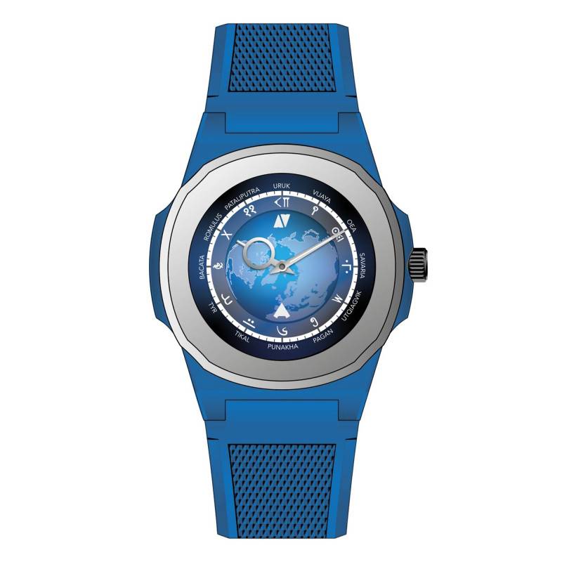 "Wall Clock Times Dwellers Black Corner x Anka - Blue" - Black Corner