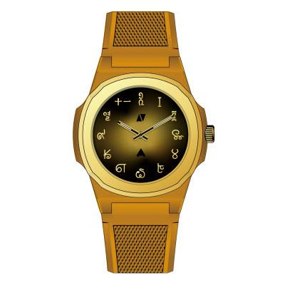 Montre Marco Polo's Journey Black Corner x Anka - Orange & Or - Black Corner