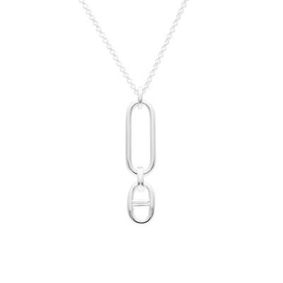 925 Silver Anchor Chain Link Necklace, 55 cm Length - Artemis