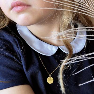375 Yellow Gold Heart Tree of Life Medal, 14 mm Diameter - Augis