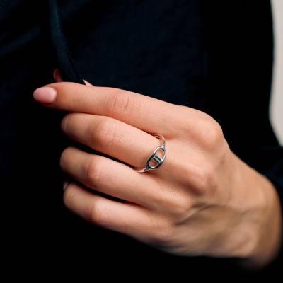 Bague Maillon Marine en Argent 925 - Artemis
